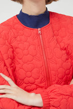 Load image into Gallery viewer, Red Quilted Flower Bomber