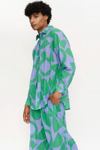 Load image into Gallery viewer, Block Print Emerald Button Down