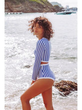 Load image into Gallery viewer, Giulia UPF 50+ Blue Stripe Long Sleeve Top