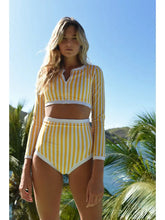 Load image into Gallery viewer, Giulia UPF 50+ Yellow Stripe Long Sleeve Top
