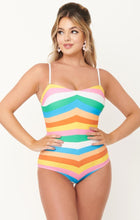 Load image into Gallery viewer, Sunset Stripe One-Piece (up to 3X)
