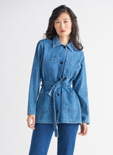 Load image into Gallery viewer, Belted Denim Jacket
