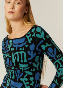 Abstract Tulip Sweater Dress