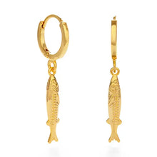 Load image into Gallery viewer, Tiny Fish Huggie Earrings
