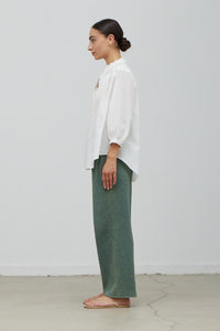 Malachite Wide-Leg Gauze Pant