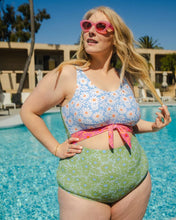 Load image into Gallery viewer, Knotted One-Piece in Daisy Patch

