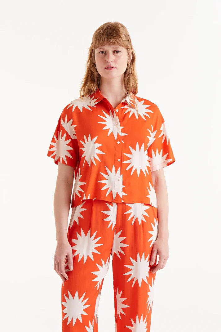 Sunburst Cropped Blouse