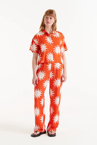 Sunburst Cropped Blouse