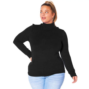Plus Size Long Sleeved Layering Turtleneck