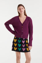 Load image into Gallery viewer, Colourful Buttons Burgundy Sweater
