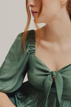 Load image into Gallery viewer, Fancy Fern Satin Tie-Front Dress
