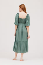 Load image into Gallery viewer, Fancy Fern Satin Tie-Front Dress
