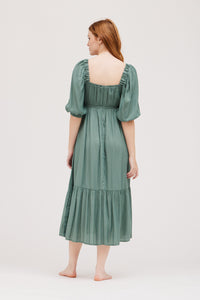 Fancy Fern Satin Tie-Front Dress