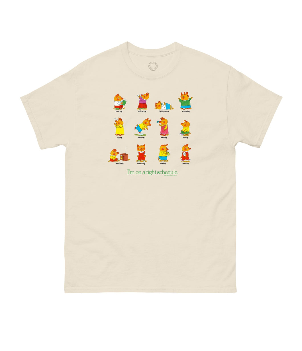Richard Scarry Tight Schedule Tshirt (Adult Sizes)