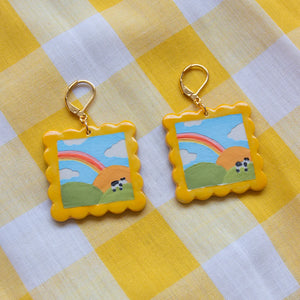 Cow Landscape Ceramic Earrings by Meghan Macwhirter