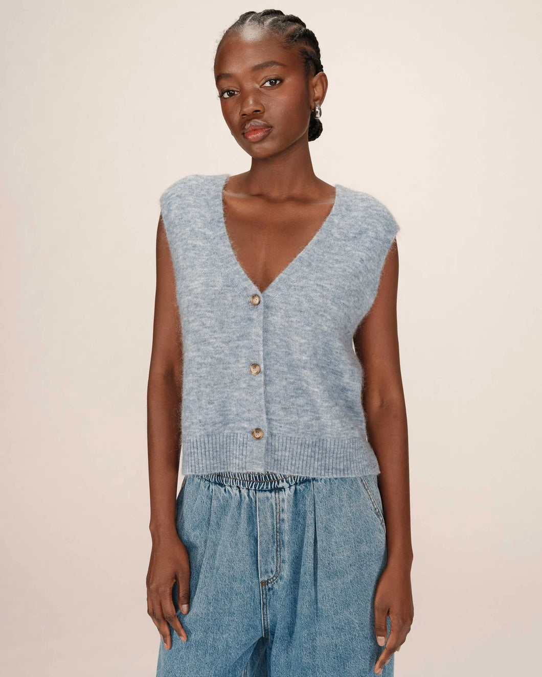 Grey Day Button Vest