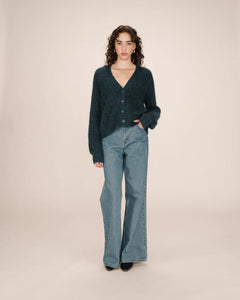 Alpaca/ Wool Blend Moss Rib Knit Cardigans (3 Colours)