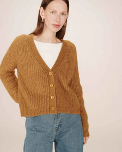 Alpaca/ Wool Blend Moss Rib Knit Cardigans (3 Colours)