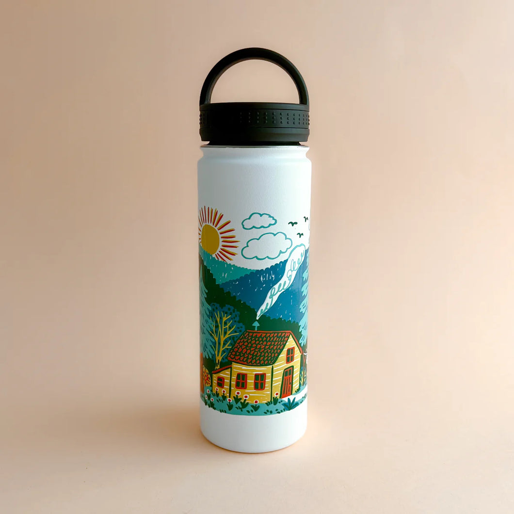 Woodland Cottage Water Bottle by Phoebe Wahl
