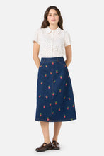 Load image into Gallery viewer, Embroidered Radish Denim Skirt
