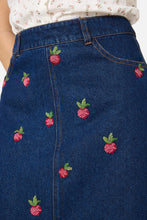 Load image into Gallery viewer, Embroidered Radish Denim Skirt
