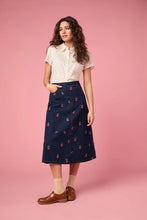 Load image into Gallery viewer, Embroidered Radish Denim Skirt
