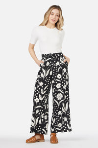 Flora Contrast Linen Trouser