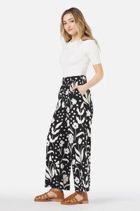 Flora Contrast Linen Trouser