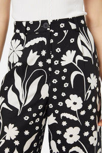 Flora Contrast Linen Trouser