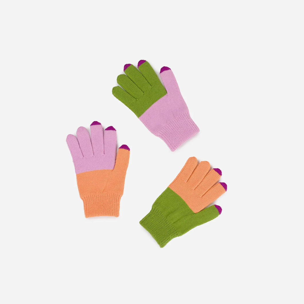 Kids Pair and Spare Knit Gloves (Set of Three): Peach Lilac