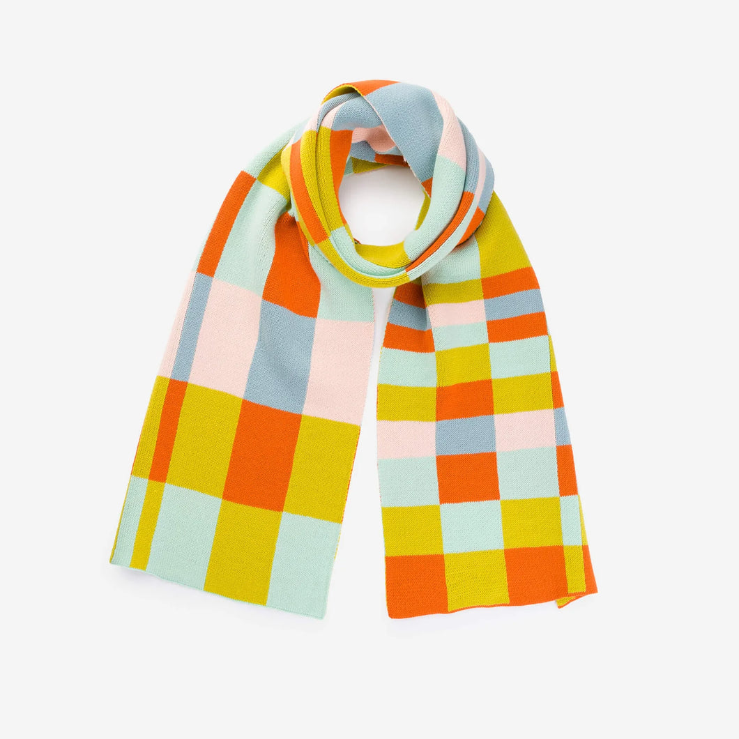 Tiles Big Scarf: Golden Olive Flame