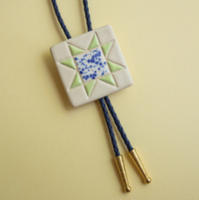 Load image into Gallery viewer, Ceramic Quilt Bolo Tie
