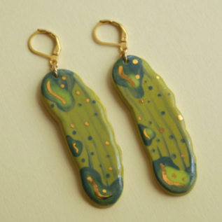 Ceramic Pickle Earrings by Meghan Macwhirter