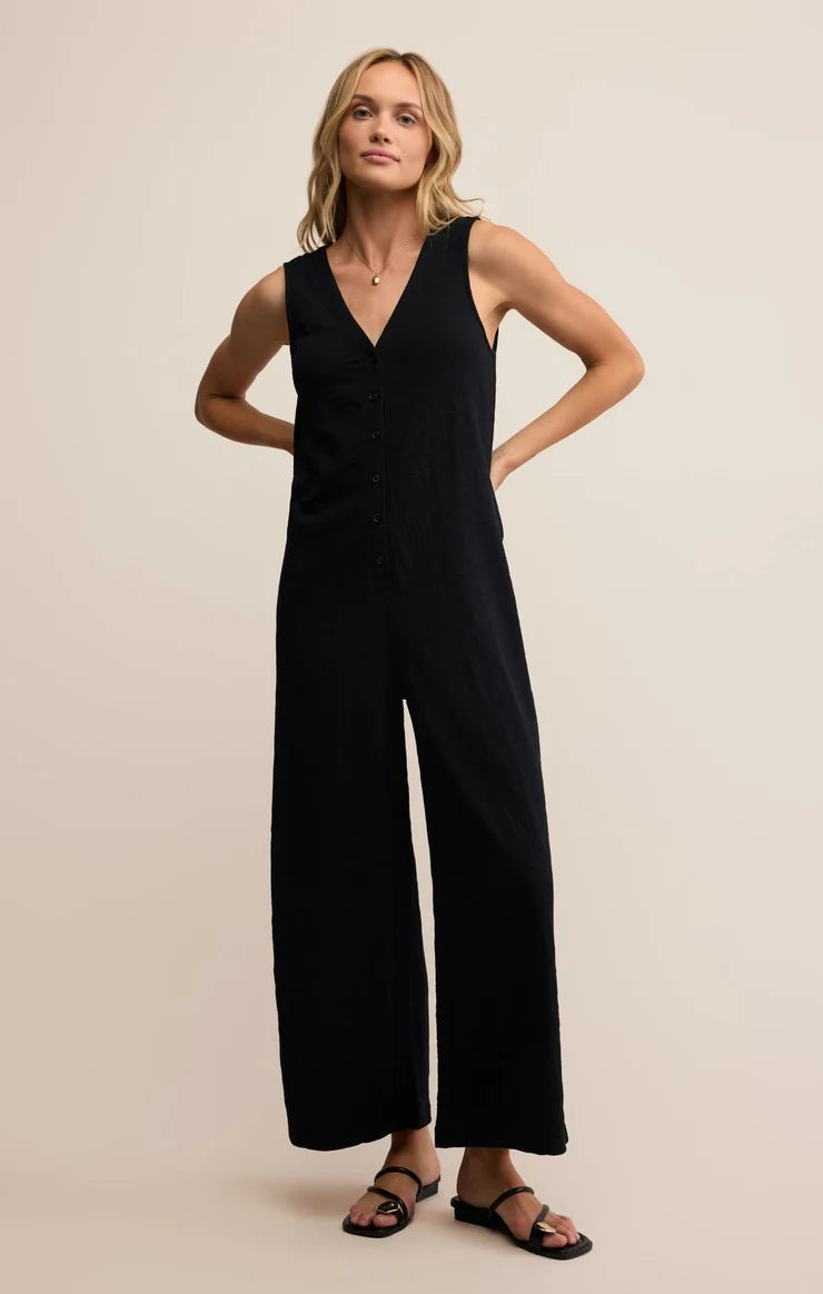 Textured Slub Layering Jumpsuit