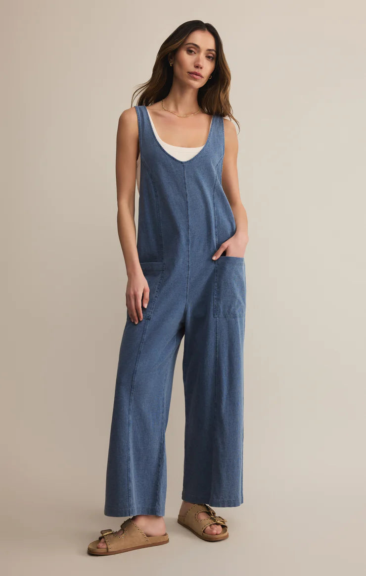 Jersey Denim Layering Jumpsuit