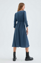 Load image into Gallery viewer, Blue Woven Check Dress
