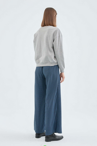 Blue Woven Check Easy Pant