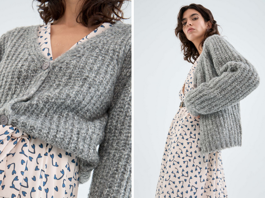 Cozy grey cardigan hotsell