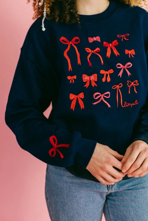 Bows Embroidered Sweatshirt  (2 Colour Ways)