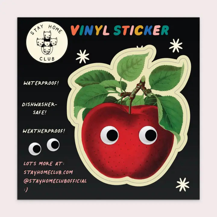 Googly Apple Sticker