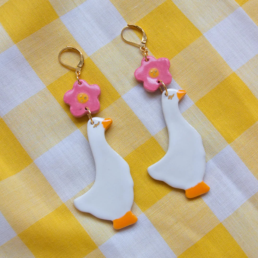 Ceramic Geese Earrings by Meghan Macwhirter