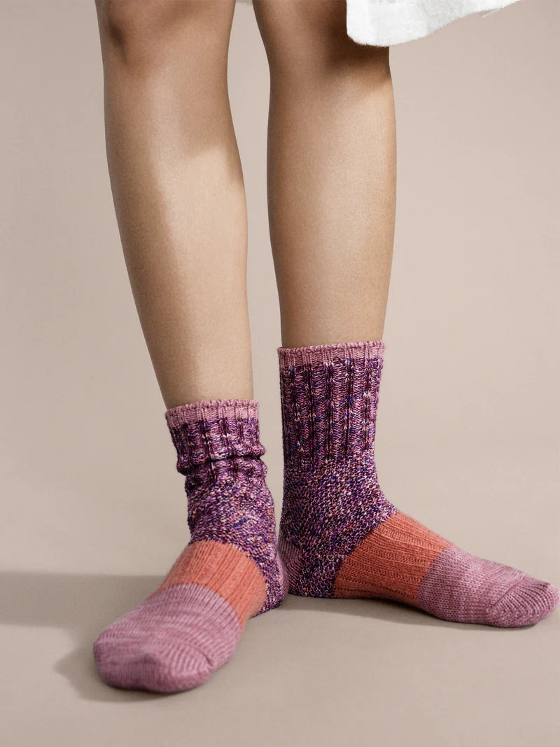 Knit Boot Sock in Mulberry