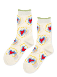 Baz Bleeding Heart Sheer Fancy Sock