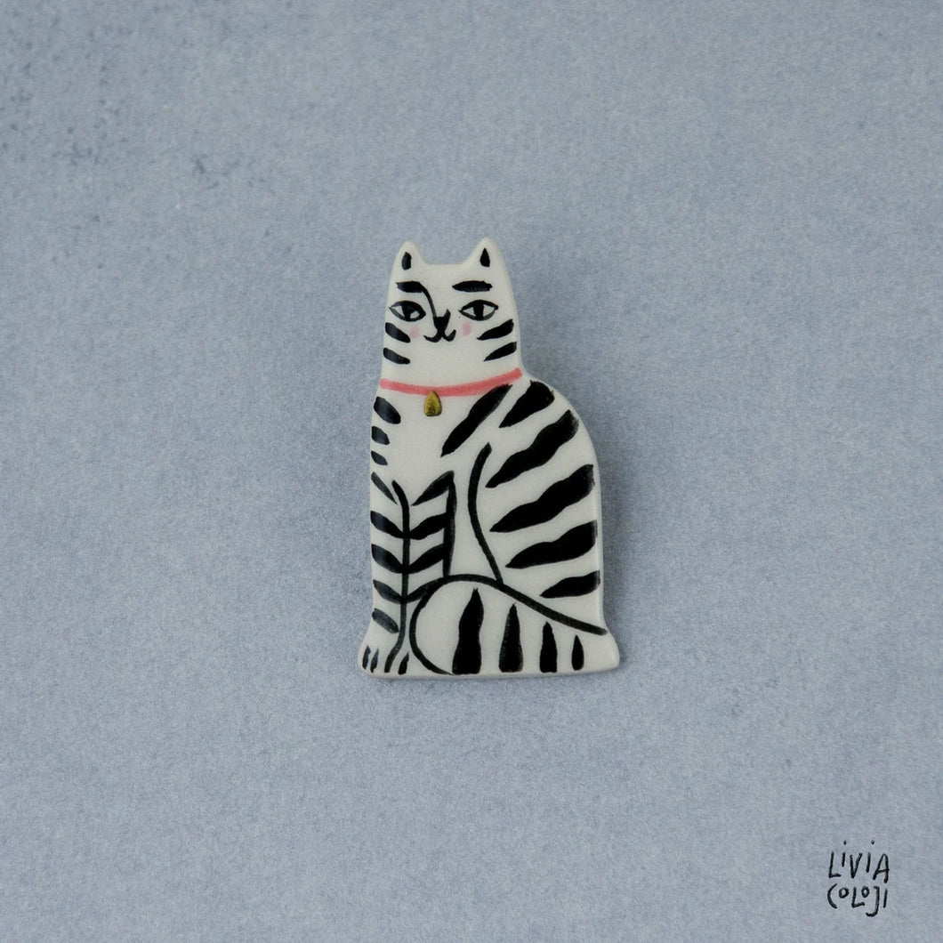 Ceramic Kitty Brooches