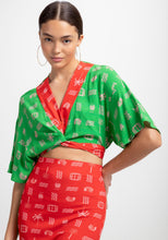 Load image into Gallery viewer, Lanai Two-Tone Wrap Top
