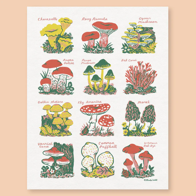 Mushroom Print by Phoebe Wahl