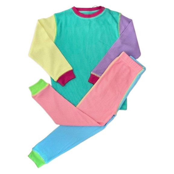 90's Neon Waffle Cotton Set (Adults)