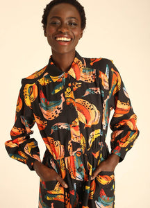 Banana Bunches Shirtdress