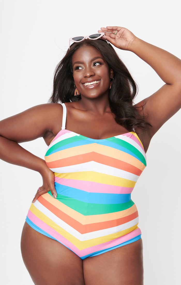 Sunset Stripe One-Piece (up to 3X)