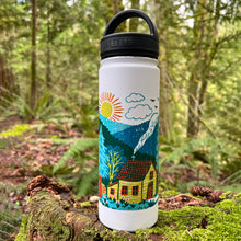 Load image into Gallery viewer, Woodland Cottage Water Bottle by Phoebe Wahl
